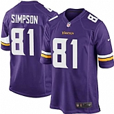 Nike Men & Women & Youth Vikings #81 Simpson Purple Team Color Game Jersey,baseball caps,new era cap wholesale,wholesale hats